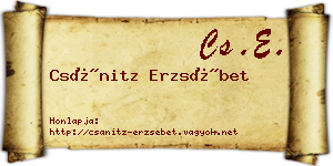 Csánitz Erzsébet névjegykártya