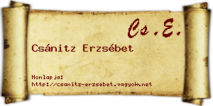 Csánitz Erzsébet névjegykártya