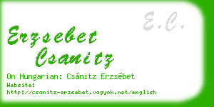 erzsebet csanitz business card