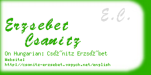 erzsebet csanitz business card